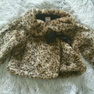 Faux leopard girls dress jacket